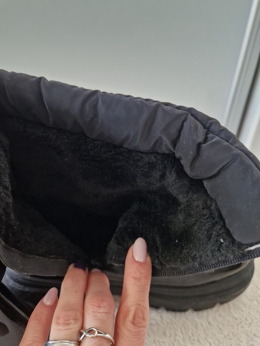 Śniegowce buty zimowe na platformie młodzieżowe damskie