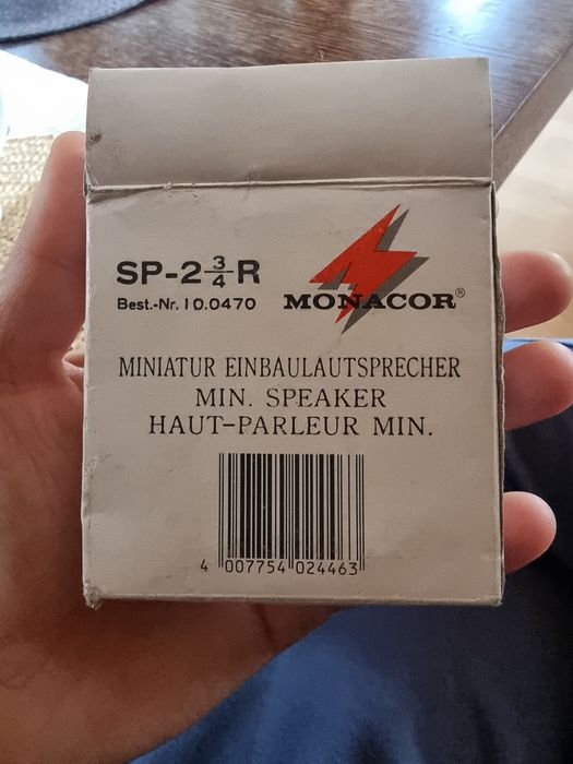 Miniaturowy głośnik montażowy Monacor SP-2¾R