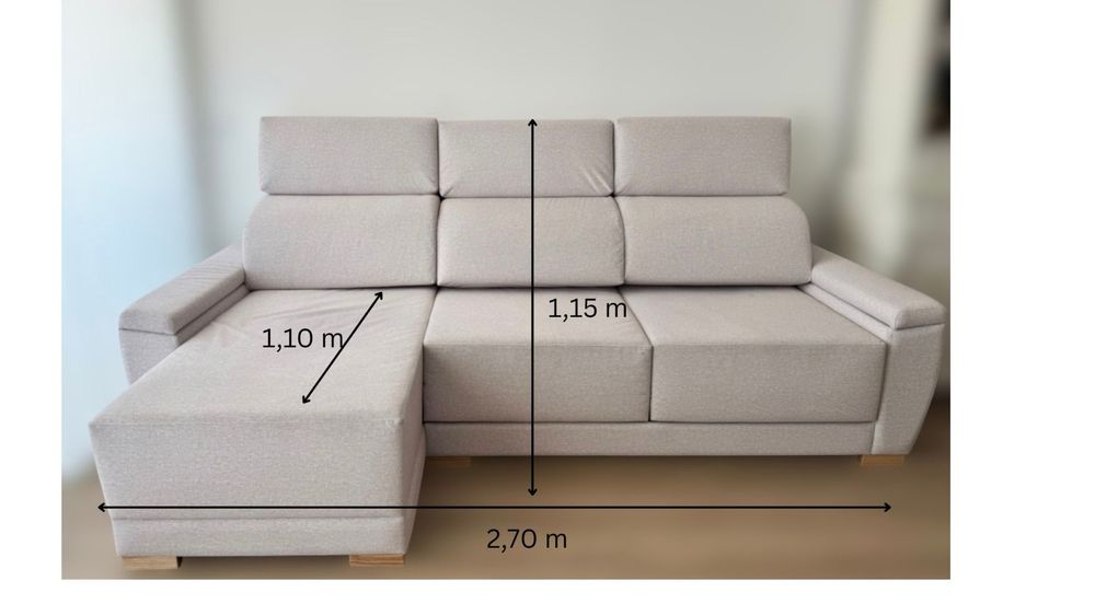 Sofá com chaise-longue