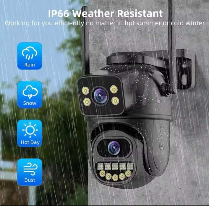 Уличная поворотная вай-фай камера видеонаблюдение iCsee 8мп WiFi A33B