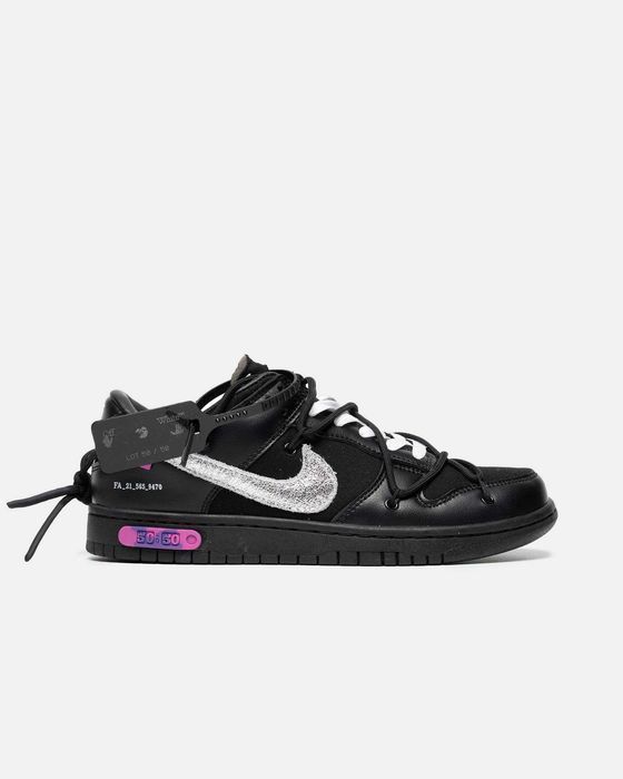 Кросівки Nike SB Dunk x Off-White 50/50 Black Purple premium | Кроссовки Найк жіночі чоловічі