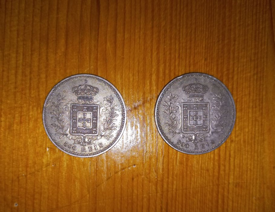 Moedas 500 reis d carlos I