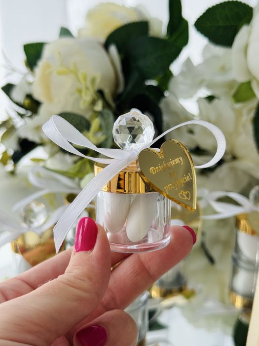 Pudełeczko mini gold wesele ślub urodziny podziękowania dla gości