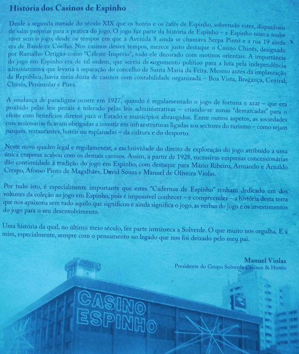História dos Casinos de Espinho (Sorte Ao Jogo) -  1ª Edição 2019