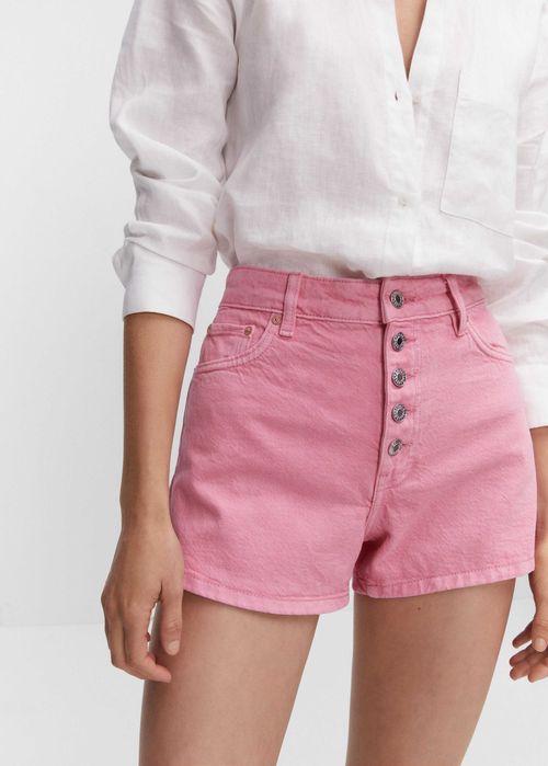 Рожеві джинсові шорти Mango з високою посадкою, нові, 100% бавовна, XL