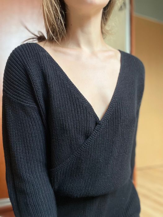 sukienka czarna 100% bawełna 36 S wełniana zimowa stan idealny