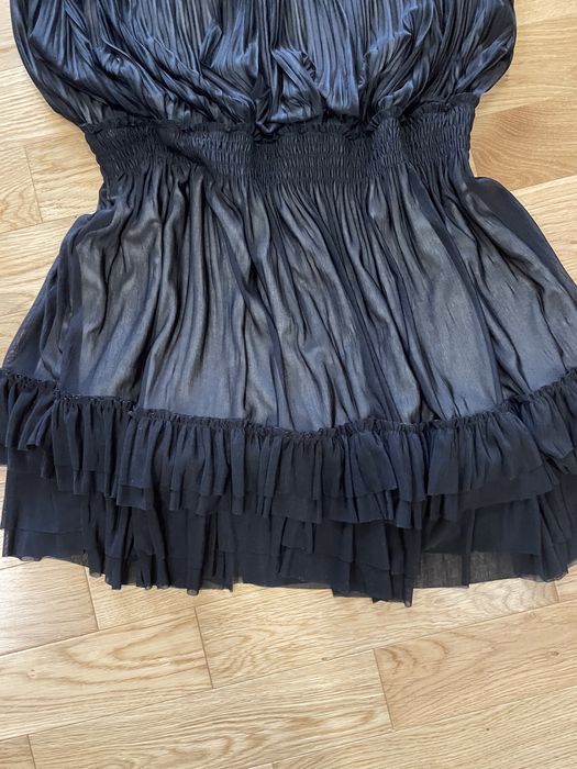 Sukienka Miss Selfridge Krótka mini Czarna falbanki M 38