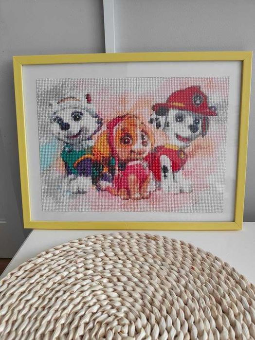 haft diamentowy Psi Patrol w ramce mozaika Diamond Painting