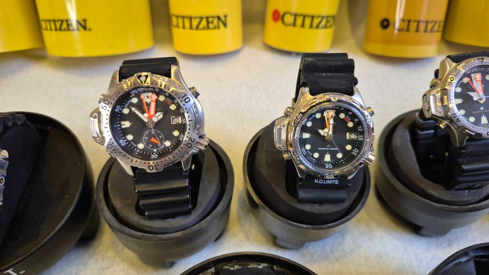 Zestaw 7 sztuk zegarków CITIZEN PROMASTER +  butle