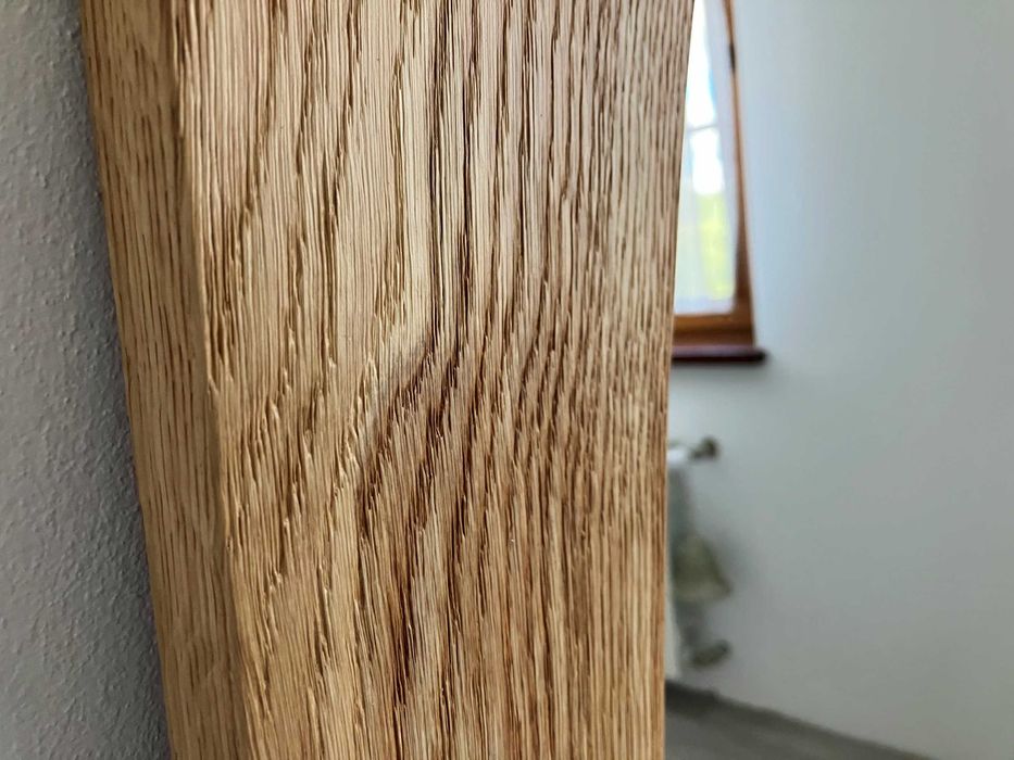 Lustro na wymiar w dębowej ramie, Wiszące lustro do łazienki, LOFT