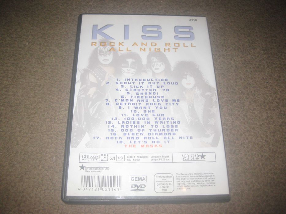 DVD dos Kiss "Rock And Roll All Night"