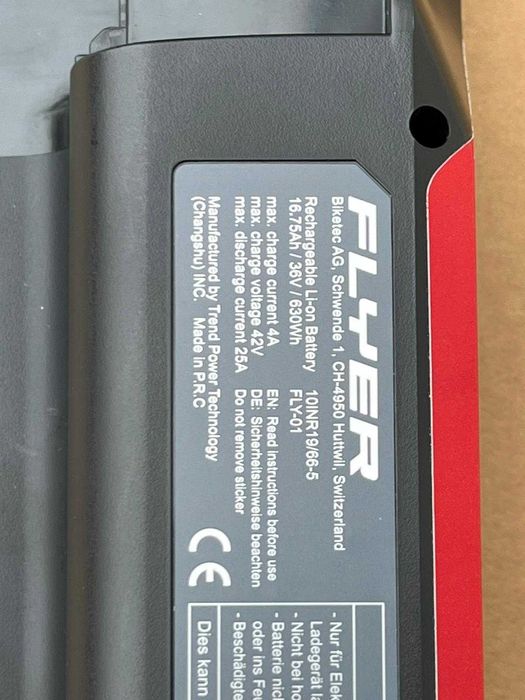 NOWA Bateria rowerowa Panasonic SIB 2.0 Flyer 630Wh czerwona