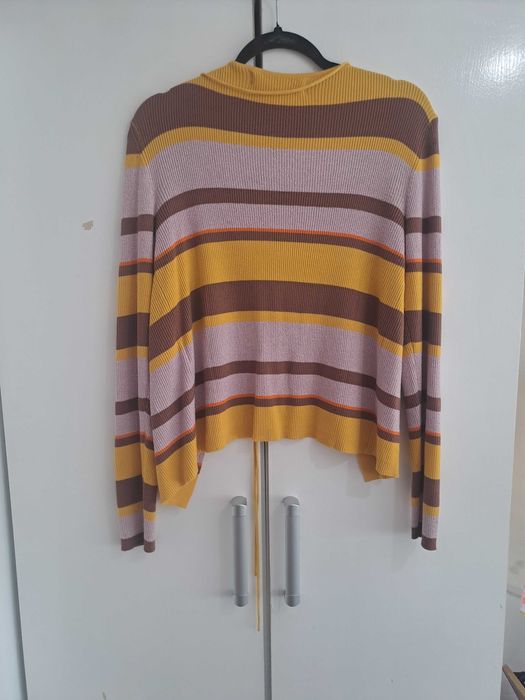 Sweter kardigan w paski