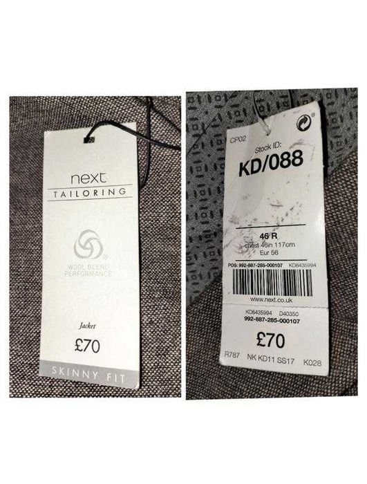 Новий чоловічий піджак класичний next сірий мужской