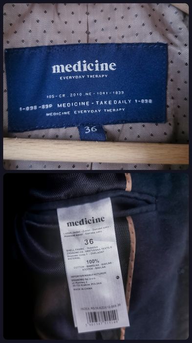 Granatowa damska marynarka - Medicine, bawełna