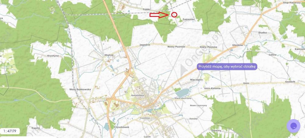 Działka rolno - budowlana, Żabieniec obok Garwolina - Widok 2