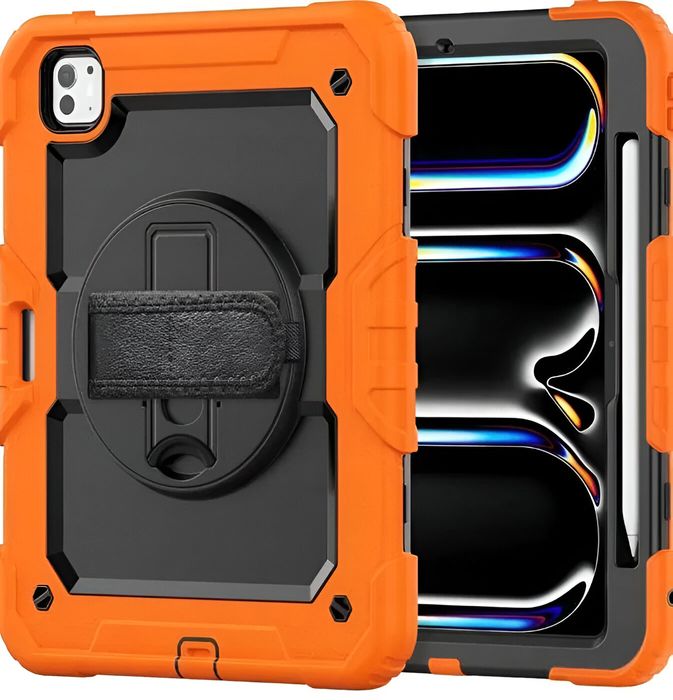 Etui do iPad Pro 12.9 Obrotowe 360 z Uchwytem i Podstawką Pomarańczowe