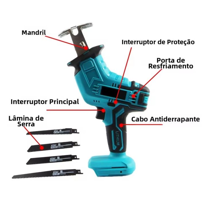 Serra Sabre / Vaivem baterias 4Ah oferta de laminas