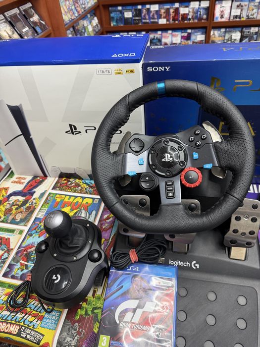 PlayStation 5 PS5 Slim  1TB+ Naped 2x DualSense Logitech G29 + Shifter GT7 Gwarancja 24m Raty Szczecin Ufogames