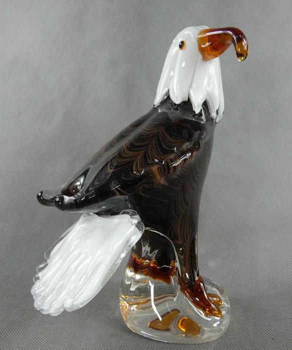 Duża Figura ORZEŁ bielik ptak szkło MURANO figurka 25,5 cm 3 kg