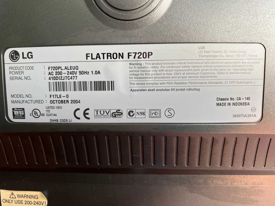 Monitor CRT Flatron F 720 P