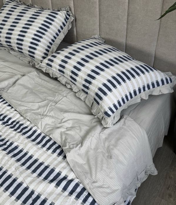 Постіль з літньою ковдрою муслін жатка постільна білизна з одіялом