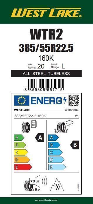 385/55R22.5 Opona ciężarowa Westlake WTR2 Naczepowa