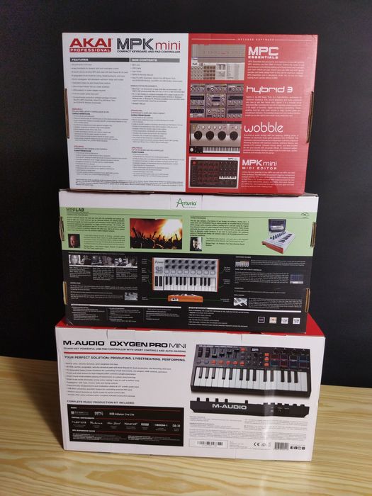 Teclados - M-audio, Akai, Arturia. Novos nas Caixas