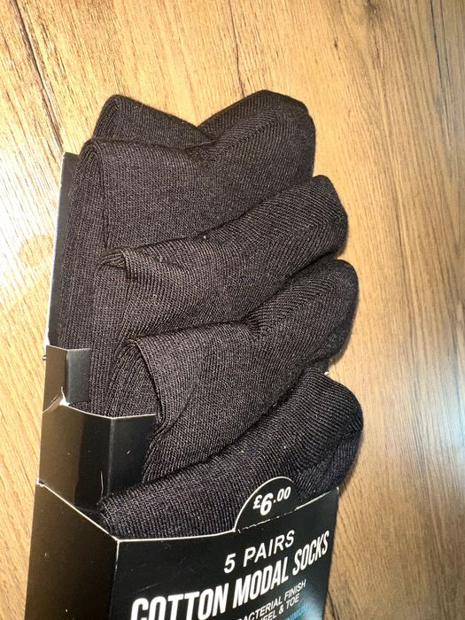 Primark 5 x skarpety czarne gładkie nowe 41-43