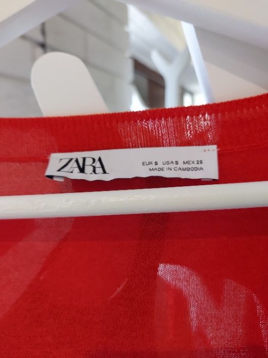 ZARA Ceglasty Sweter damski roz S