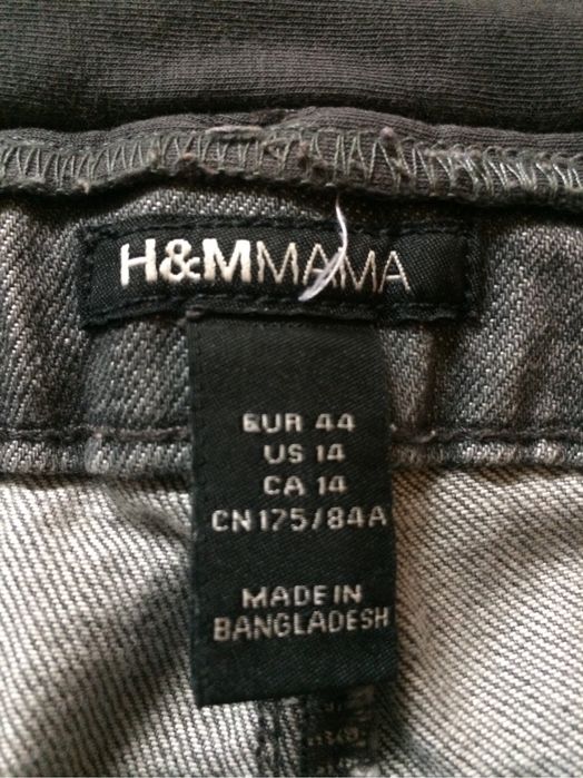 Spodnie ciążowe jeans 44 H&M szare