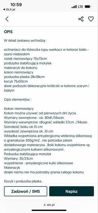 Nowy komlet do łóżeczka 9 elementów śliczny