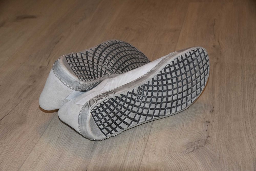 Buty skórzane białe  męskie Barefoot - ZAQQ QORE Low White