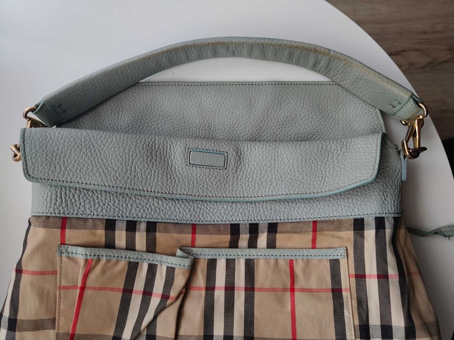 Torebka Burberry Sky Blue Cale Hobo bag purse