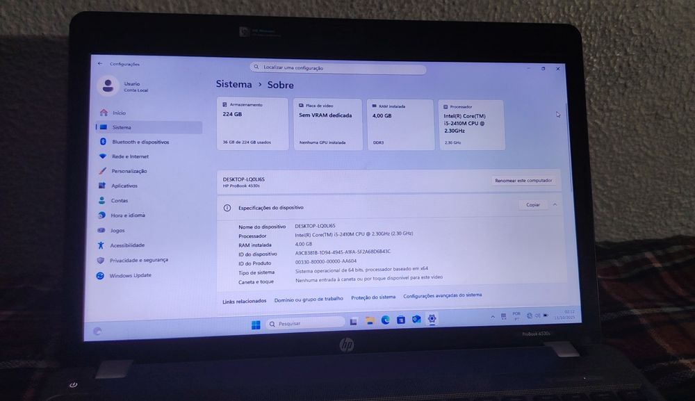 Vendo Portátil HP ProBook 4503s para peças