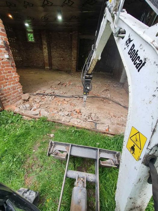 Usługi minikoparka z młotem, prace ziemne, wyburzenia, woziła.