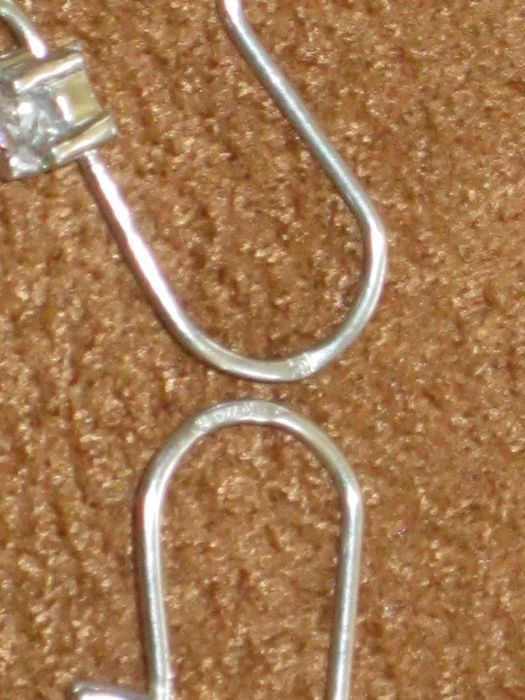 Brincos Prata Maciça de Lei 925`/.. C/Contraste