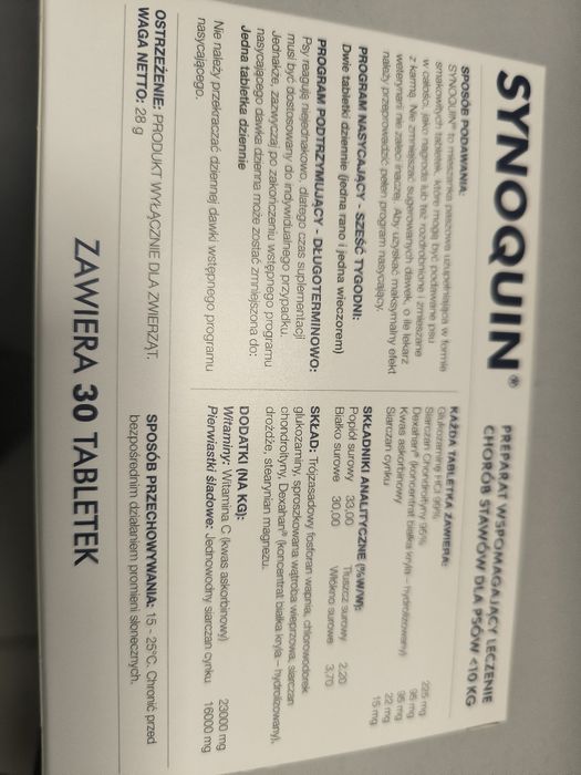 Synoquin tabletki dla małych ras