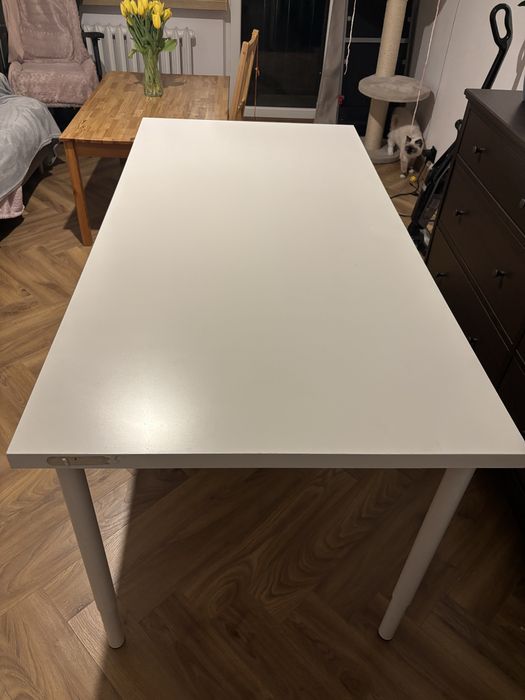 Biurko ikea biale duże, regulowana wysokość 160x80