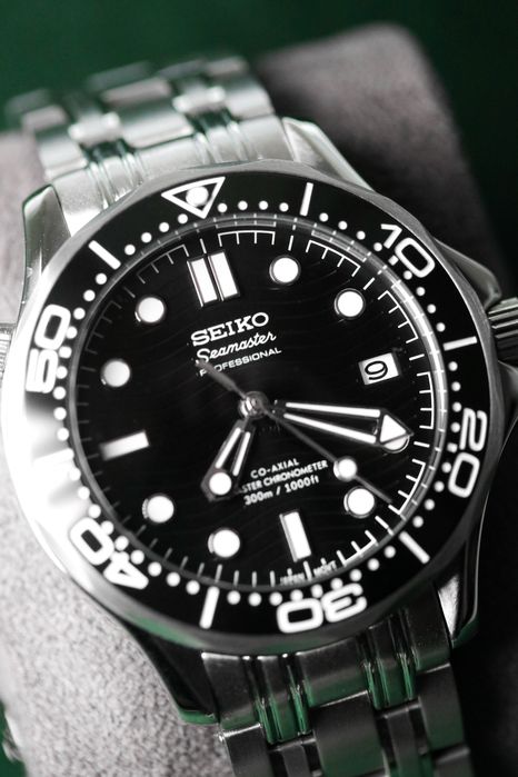 Zegarek Seiko Mod Seamaster Black Custom Mod