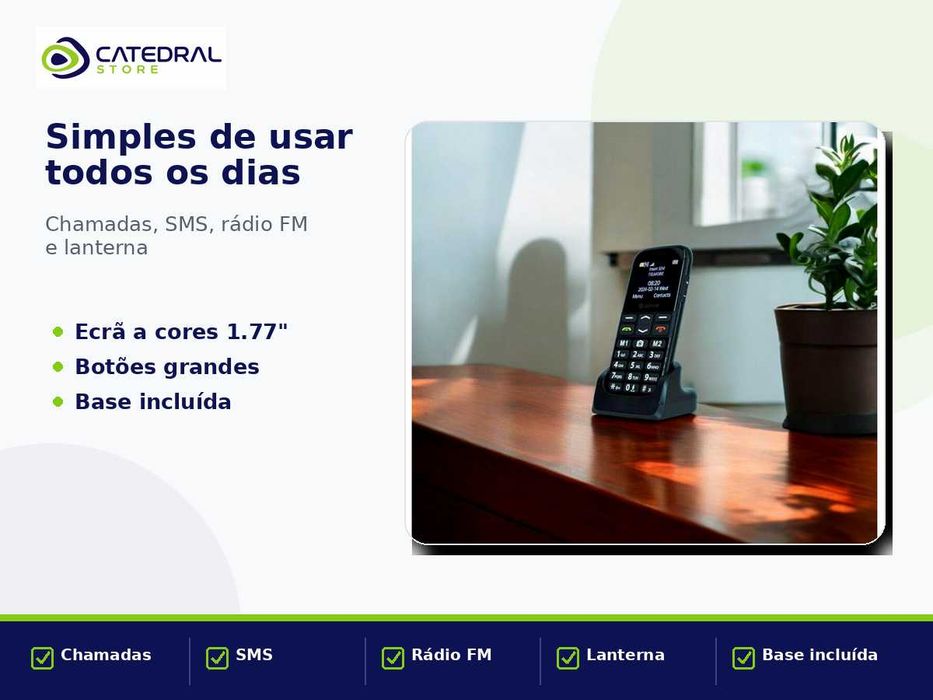 Telemóvel Denver BAS-18500 para Idosos com Botão SOS