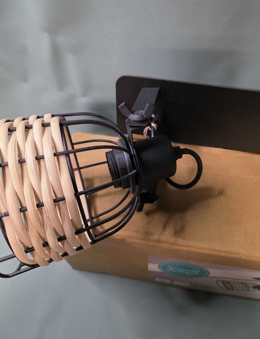 Lampa ścienna sufitowa metal ratan styl vintage boho Eglo Anwick 1