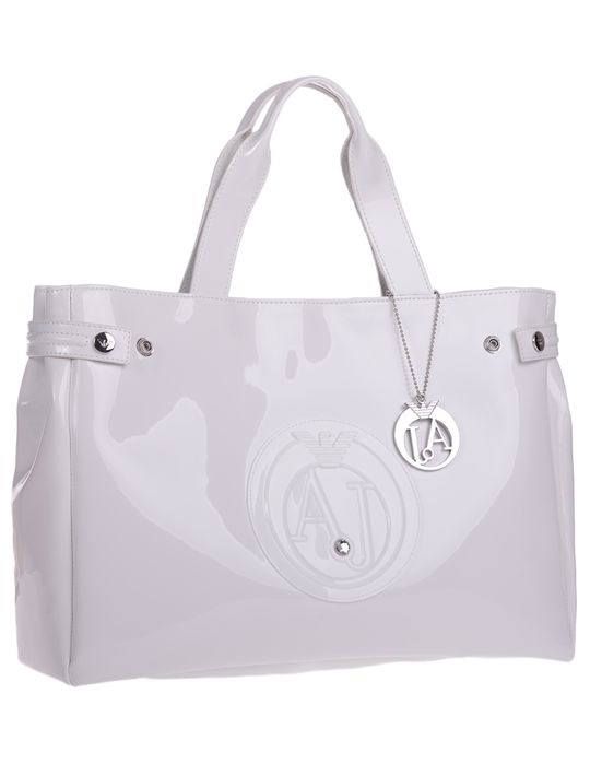 Лакова біла сумка armani армані