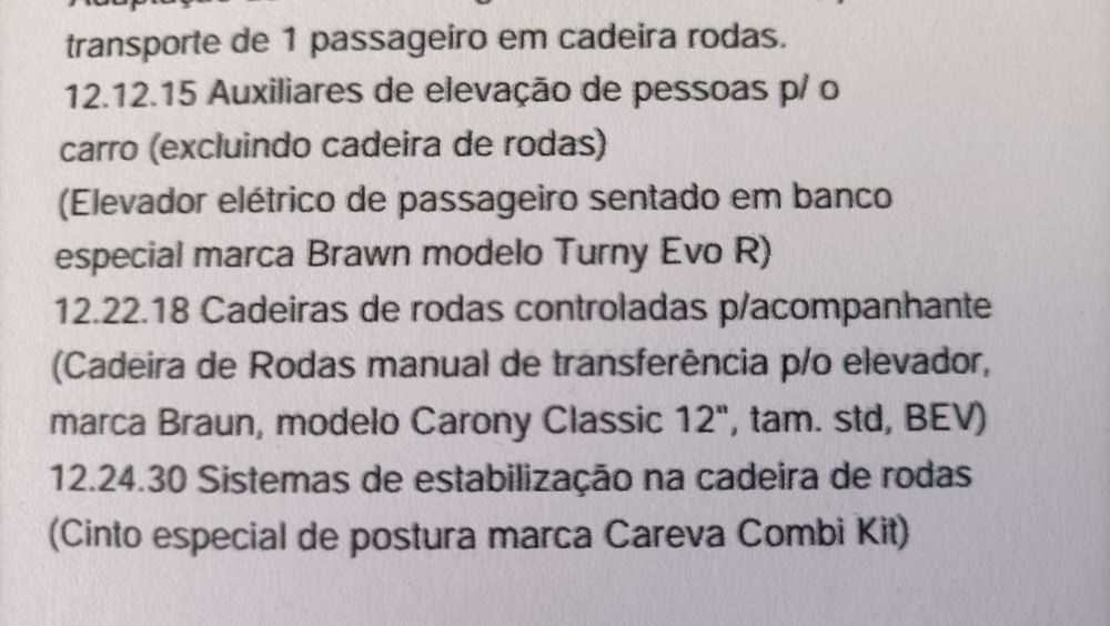 Veiculo com cadeira de rodas com elevador elétrico, acompanhante