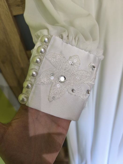 Piękna suknia ślubna Boho dla wysokich