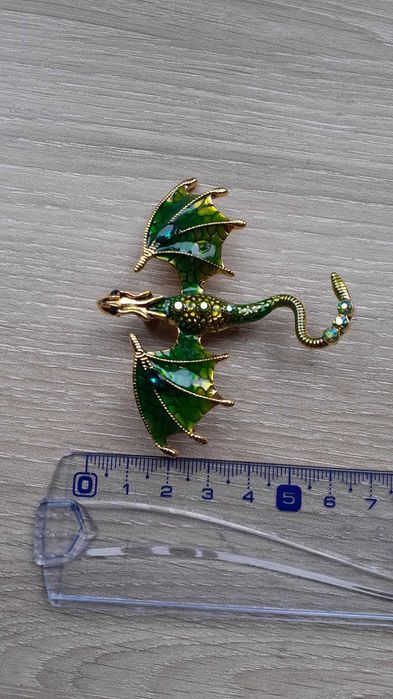 Broche alfinete dragão verde NOVO