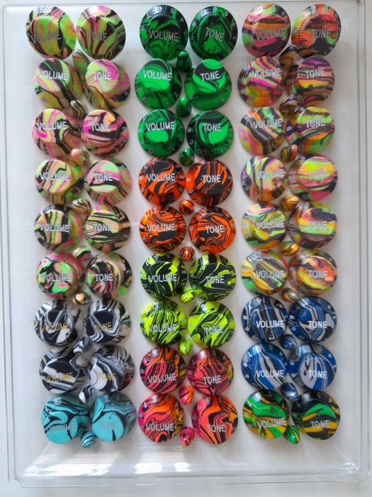 Strat knobs guitarra Neon e Swirl (pintados como os antigos da Ibanez)