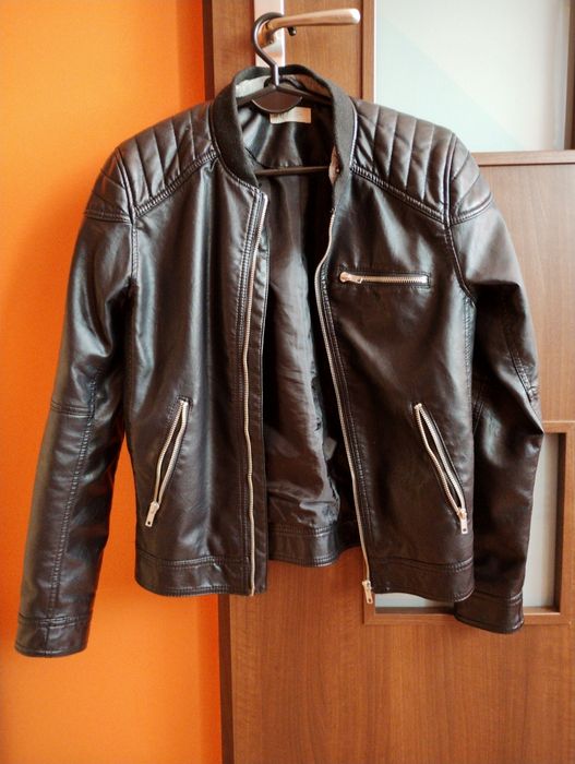 Kurtka skórzana czarna 164
