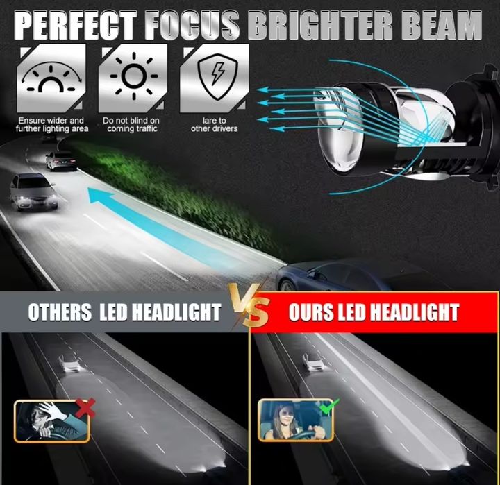 Leds h4 projeção 3D iluminação incrível artigo novo