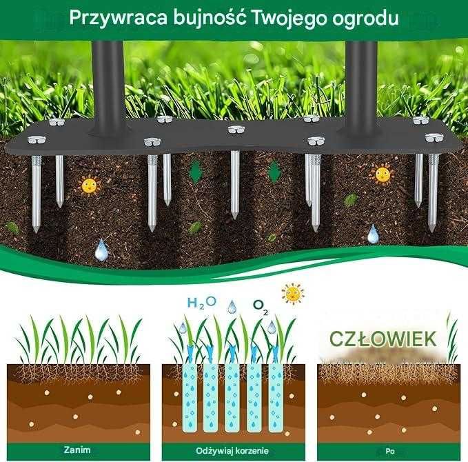 Aerator napowietrzacz do trawnika gleb Solidny Antypoślizgowy 5,6 cm